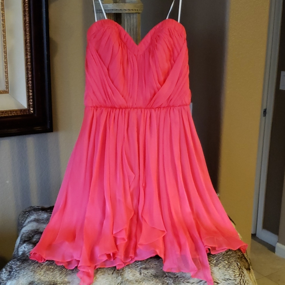 New ABS hot pink Silk Flowy dress